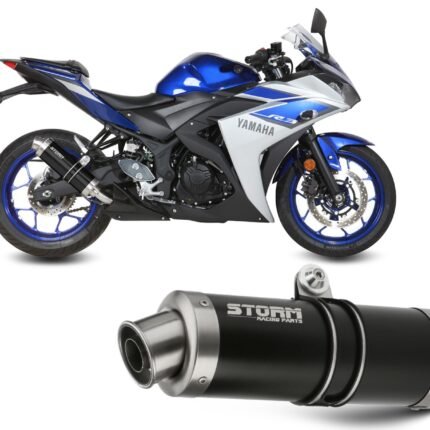 Storm By Mivv Exhaust Slip On GP Nero Steel Yamaha YZF R3